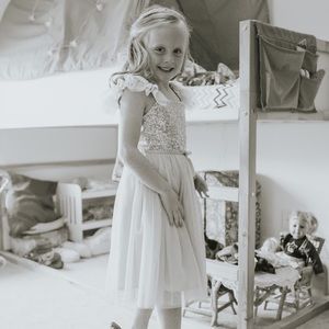 Girls Gold Twirl Dress